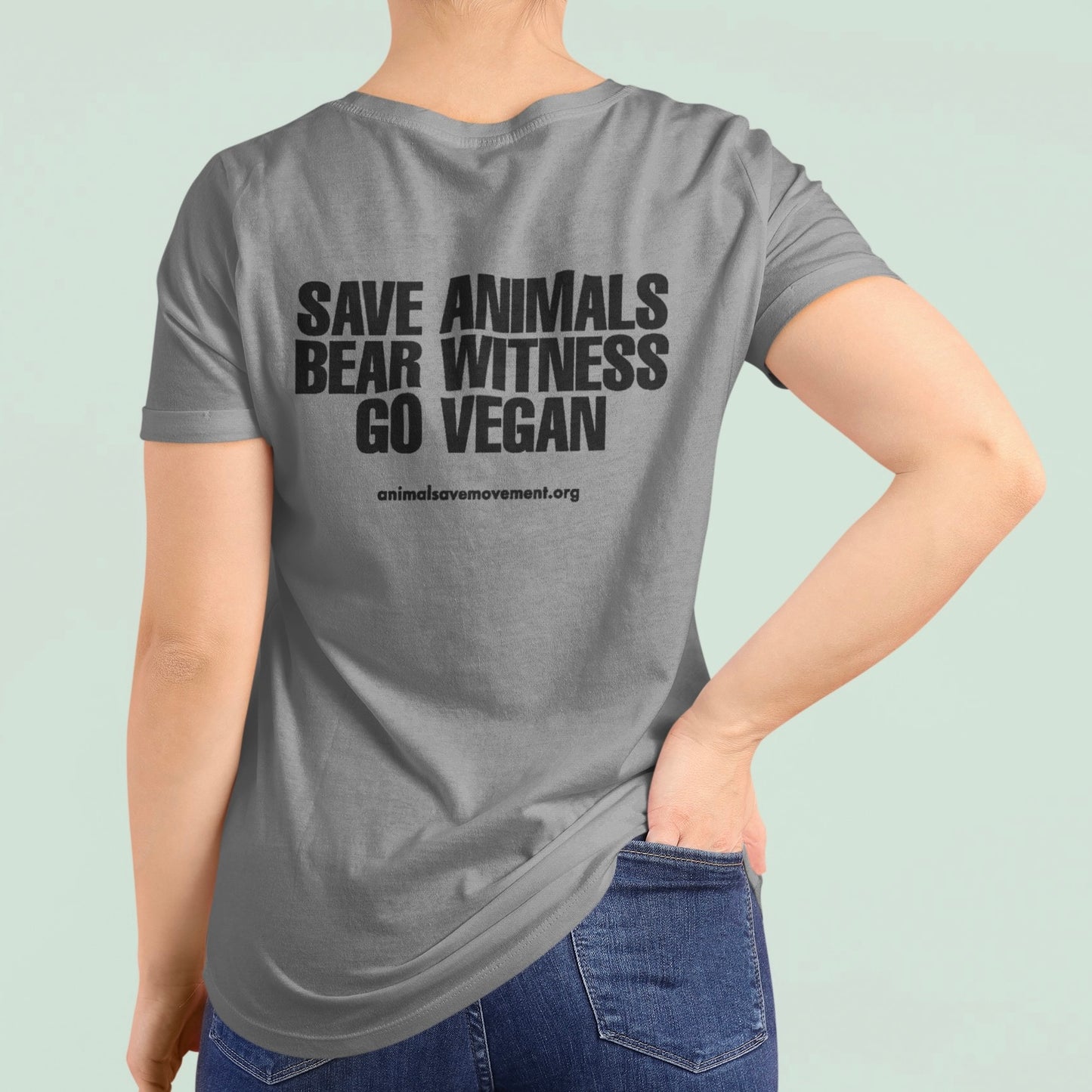 Animal Save Movement T-shirt - Heather Grey, Fitted