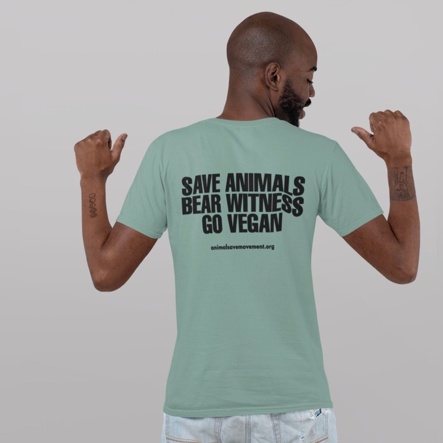 Animal Save Movement T-shirt - Sage Green, Unisex