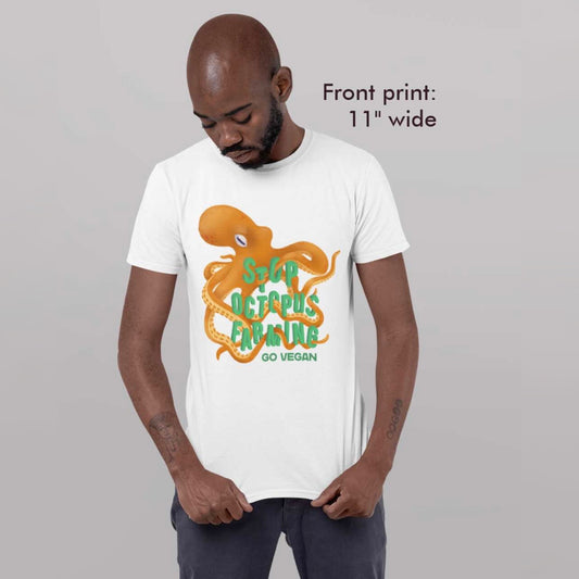 Stop Octopus Farming T-shirt - White, Unisex